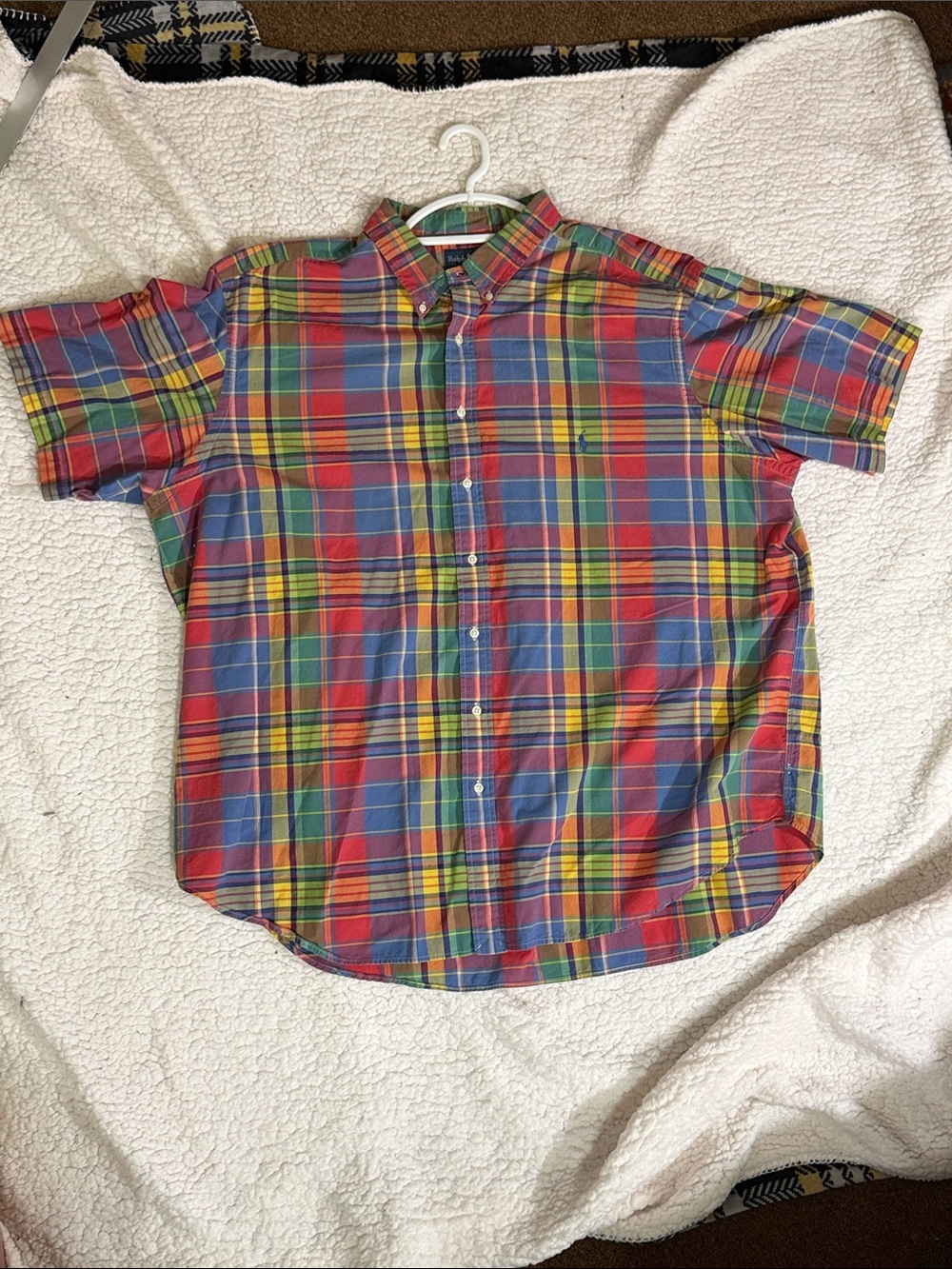 Polo by Ralph Lauren Red Blue Green Yellow Plaid Button-Down Shirt